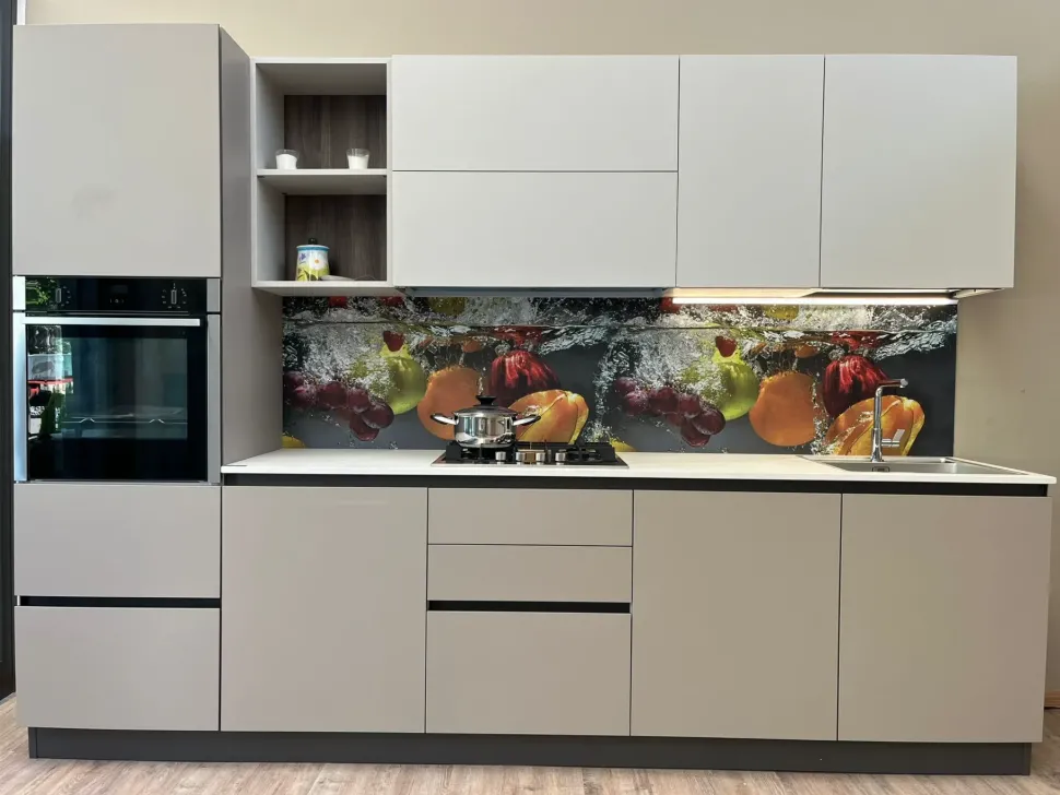 Cucina tortora design lineare Cucina ardue light brown Ar-due scontata