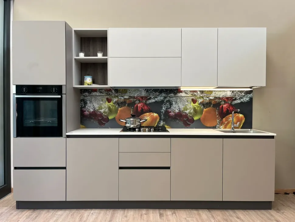 Cucina tortora design lineare Cucina ardue light brown Ar-due scontata