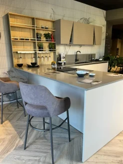 Cucina tortora moderna ad angolo Infinity Stosa scontata