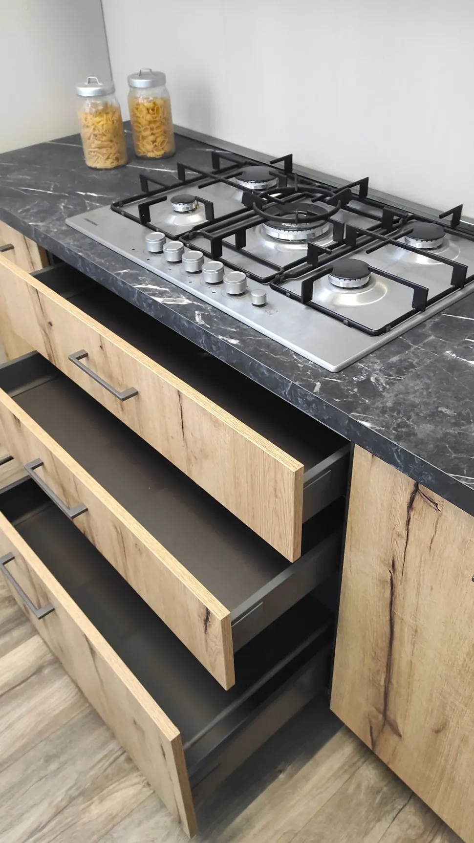 Cucina tortora moderna ad angolo Anita Arrex in Offerta Outlet