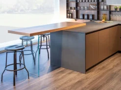 Cucina tortora moderna con penisola Diotti.com Klab 02 outlet a soli 21490 Euro