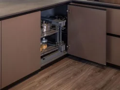 Cucina tortora moderna con penisola Diotti.com Klab 02 outlet a soli 21490 Euro