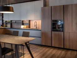 Cucina tortora moderna con penisola Diotti.com Klab 02 outlet a soli 21490 Euro