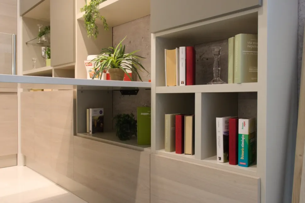 Cucina tortora moderna con penisola Motus Scavolini