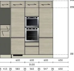 Cucina tortora moderna con penisola Motus Scavolini