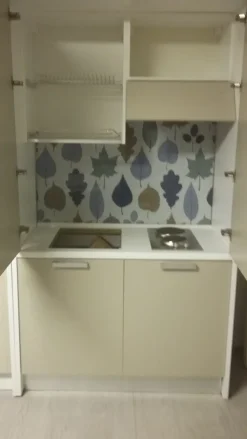 Cucina tortora moderna lineare Cucina monoblocco artica 125 Artigianale in Offerta Outlet