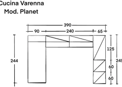 CUCINA Varenna Cucina angolare modello planet PREZZO OUTLET scontata 77%