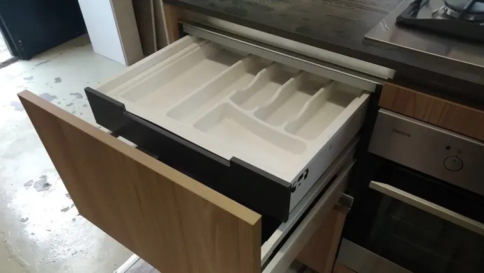 Cucina Venezia moderna rovere chiaro ad angolo Giannei