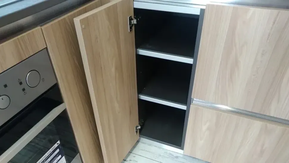 Cucina Venezia moderna rovere chiaro ad angolo Giannei