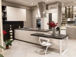 Cucina Way moderna grigio Snaidero con penisola scontata 60%