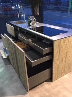 Cucina Zampieri cucine design ad isola altri colori in legno Line c - abete vecchio massello silver