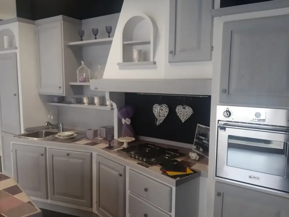 Cucina Zappalorto in muratura con isola grigia in legno Sogno di oggi