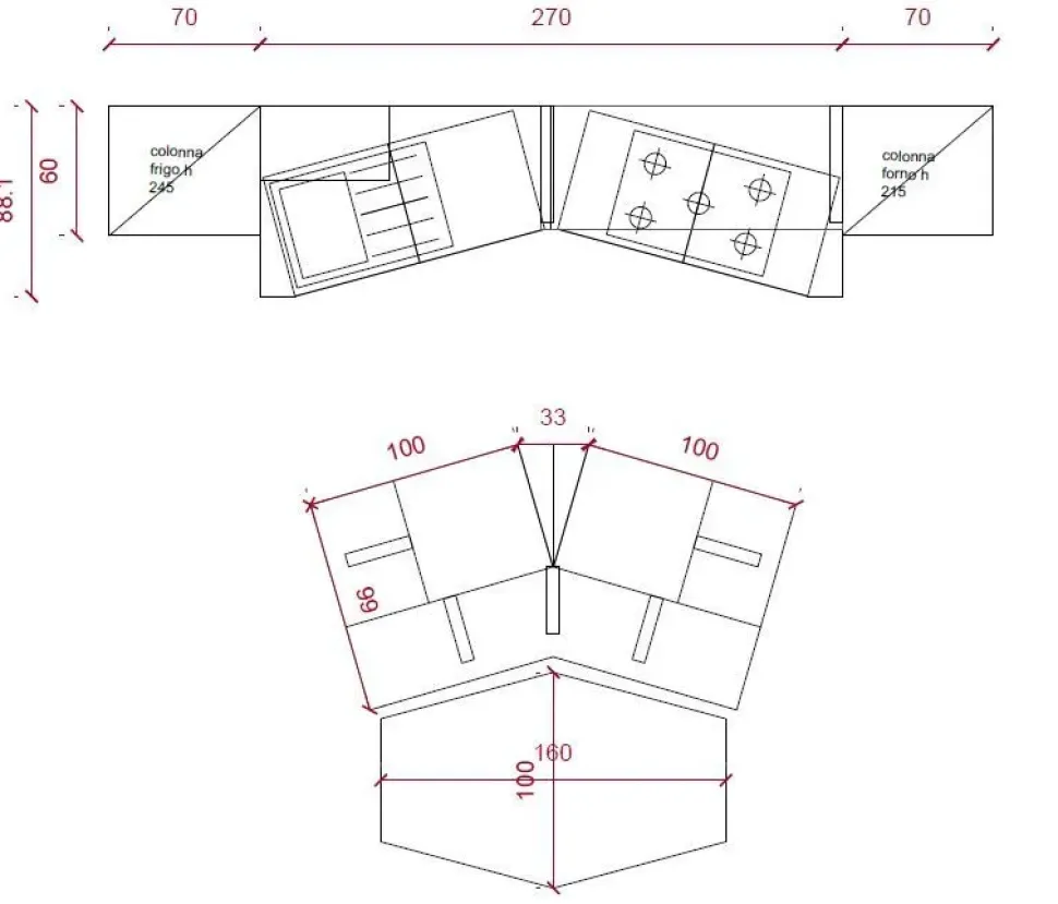 Cucina Zappalorto in muratura con isola grigia in legno Sogno di oggi