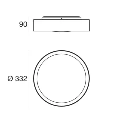 Da soffitto plafoniera Linea light 8294 crew 2 plafonierfa led Nero in offerta