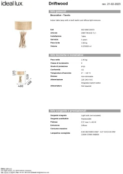 Da tavolo Ideal lux Driftwood tl1 Altri colori con forte sconto