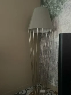 Da terra Cantori Sofia piantana alta paralume corto Oro a prezzi outlet