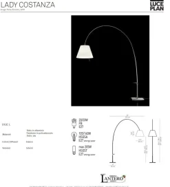 Da terra in metallo Costanza lady lampada da terra  Luceplan in Offerta Outlet