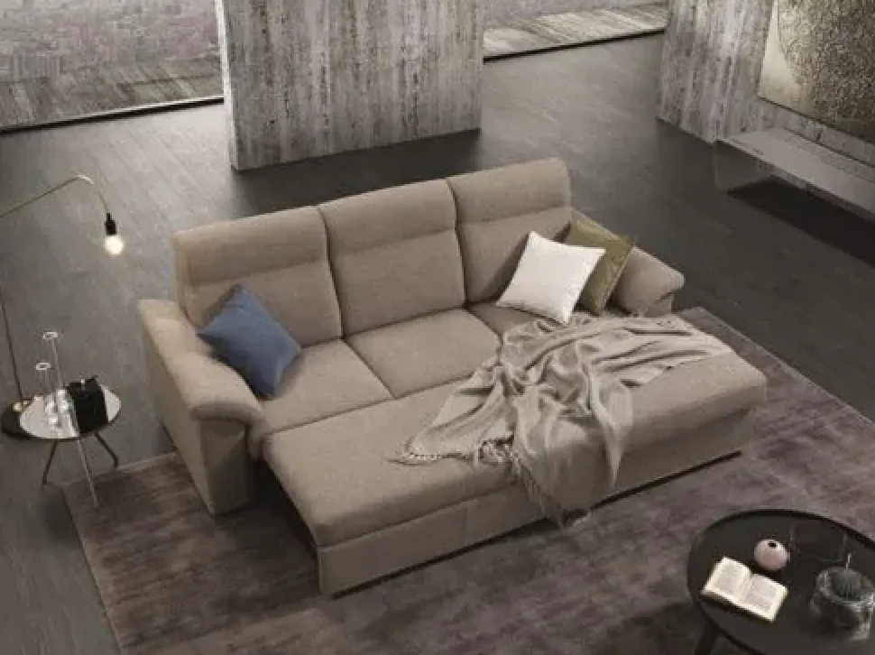 Divani letto con penisola Leo Biel in OFFERTA - 50%