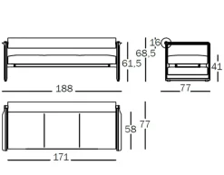 Divano 3 posti Magis a prezzo outlet scontato del 65%. Acquista sull'ecommerce!