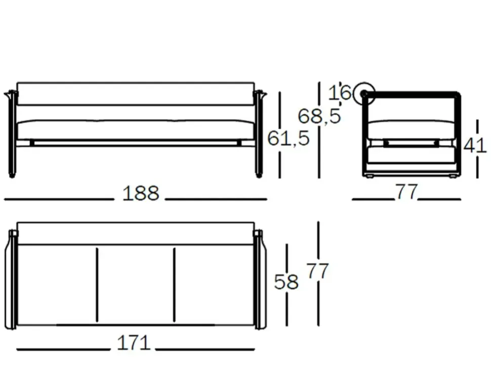 Divano 3 posti Magis a prezzo outlet scontato del 65%. Acquista sull'ecommerce!