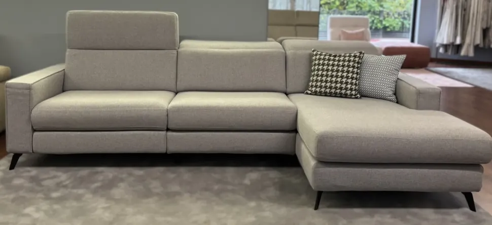 Divano angolare con relax cristofer tessuto in poliuretano Artigianale in Offerta Outlet