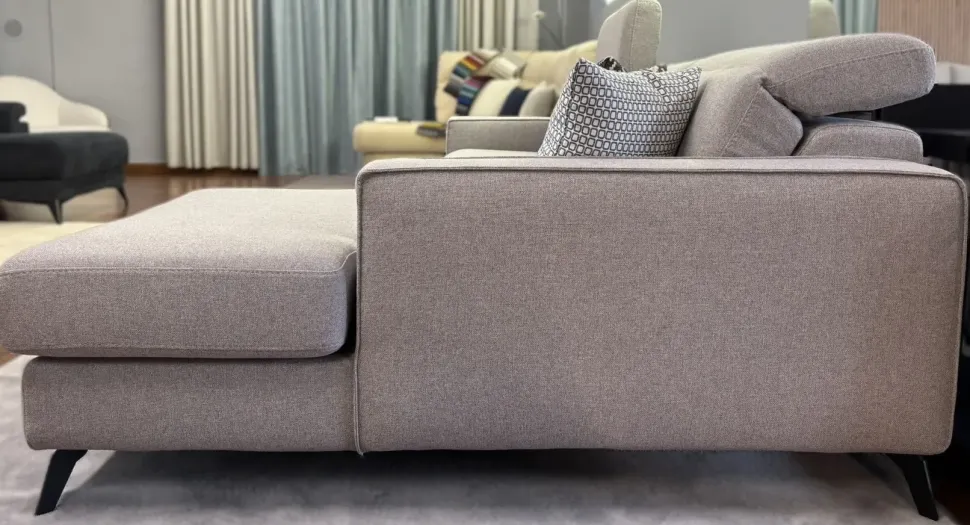 Divano angolare con relax cristofer tessuto in poliuretano Artigianale in Offerta Outlet