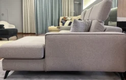 Divano angolare con relax cristofer tessuto in poliuretano Artigianale in Offerta Outlet