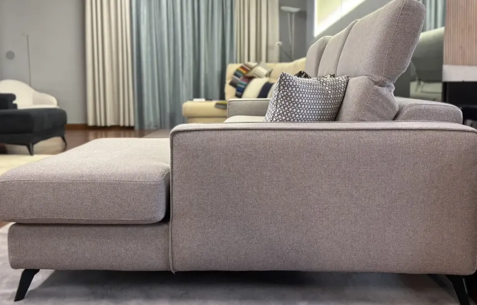 Divano angolare con relax cristofer tessuto in poliuretano Artigianale in Offerta Outlet