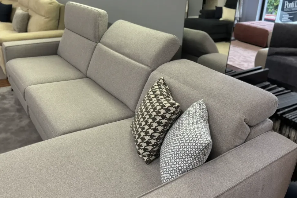 Divano angolare con relax cristofer tessuto in poliuretano Artigianale in Offerta Outlet