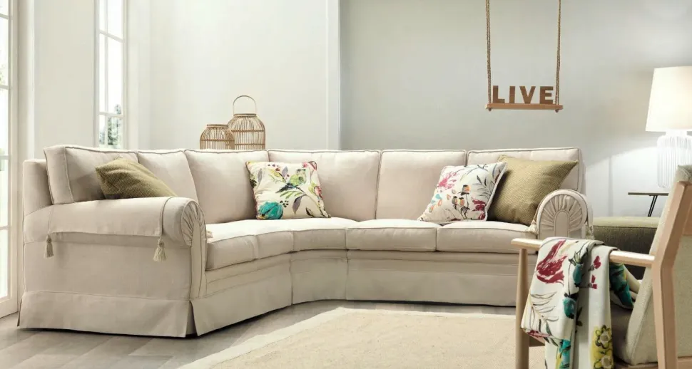 Divano angolare Divano angolare piuma modello fiore Md work ad un prezzo conveniente