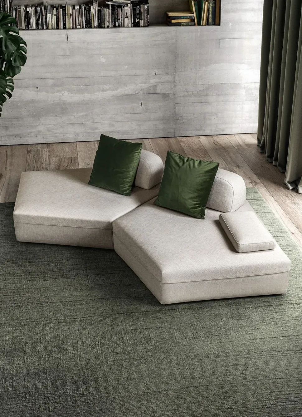 Divano angolare in Tessuto Lewis Rizzetto