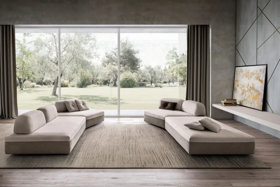 Divano angolare in Tessuto Lewis Rizzetto