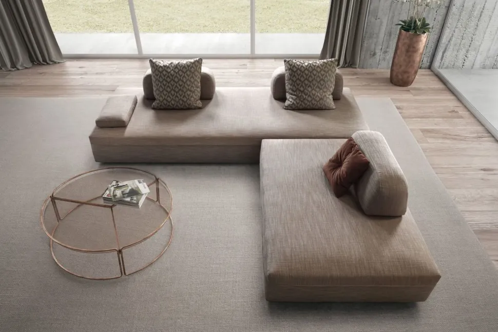 Divano angolare in Tessuto Lewis Rizzetto