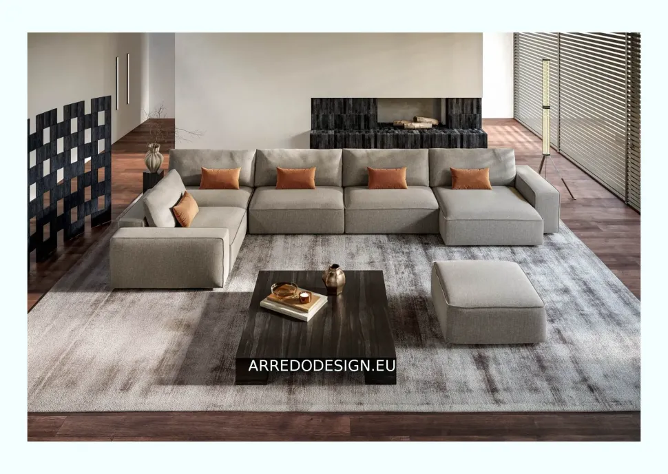 Divano Angolare in Tessuto sfoderabile Adam di Le comfort