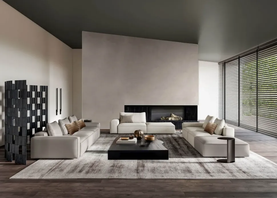 Divano Angolare in Tessuto sfoderabile Adam di Le comfort