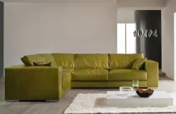 Divano angolare pelle in misto piuma Md work a prezzo scontato