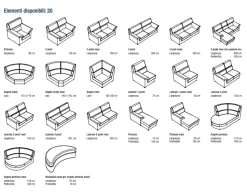 Divano angolare tessuto in poliuretano Md work a prezzo Outlet