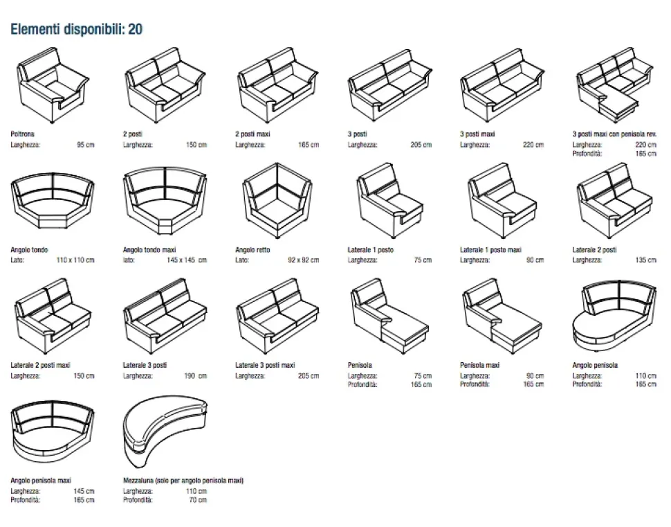 Divano angolare tessuto in poliuretano Md work a prezzo Outlet