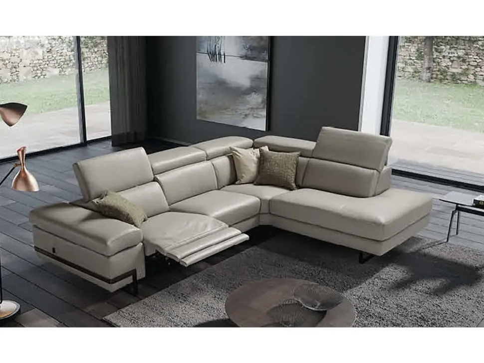 Divano angolare tessuto in poliuretano Tancredi a prezzo Outlet