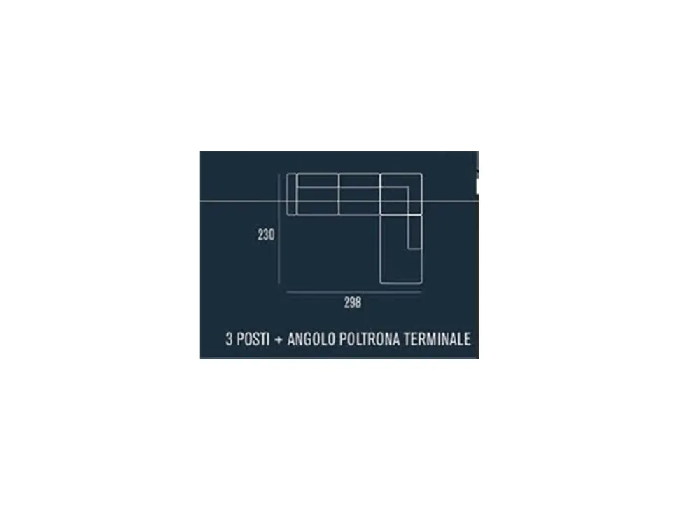 Divano angolare tessuto in poliuretano Tancredi a prezzo Outlet