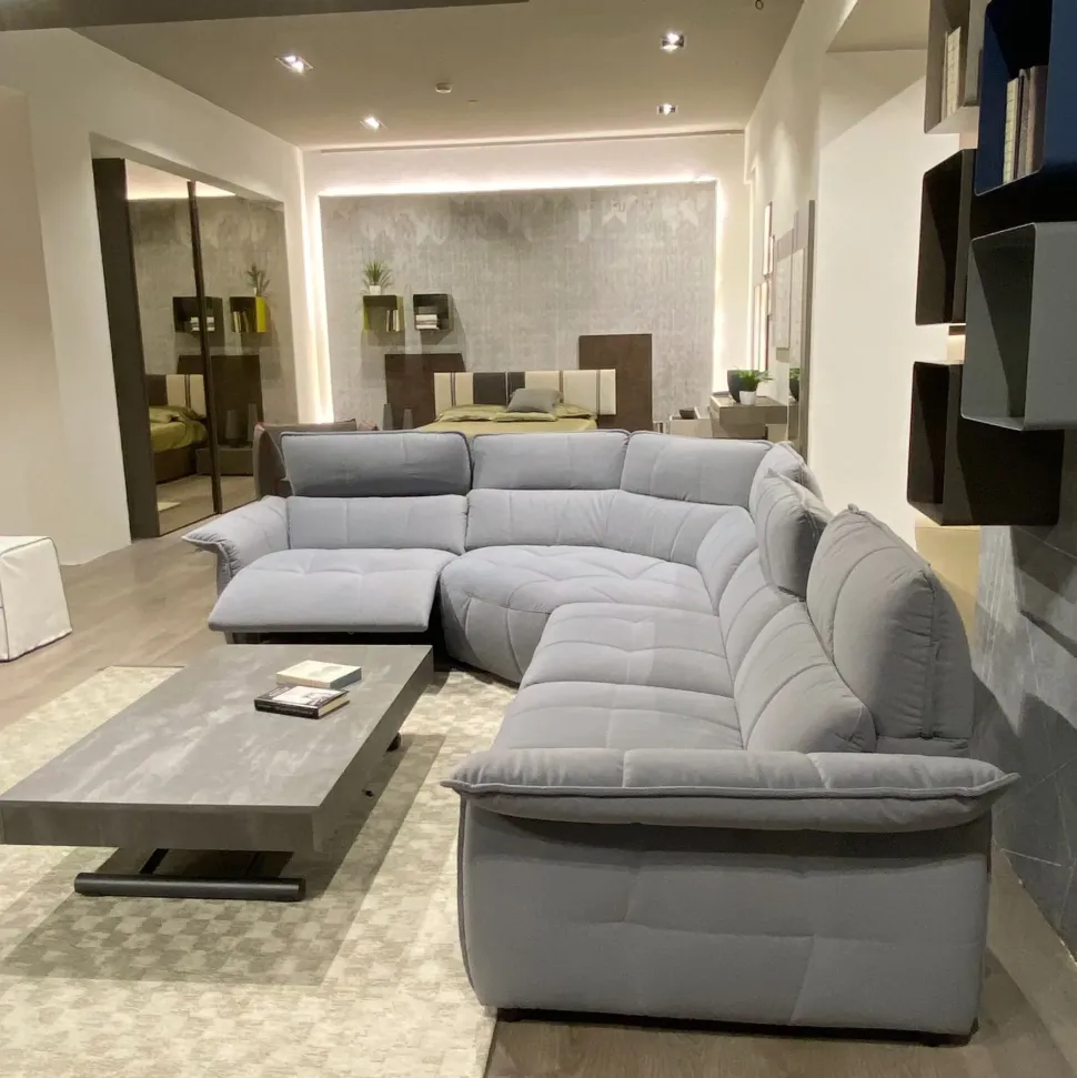 Divano angolare tessuto in poliuretano Franco ferri in Offerta Outlet