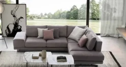 Divano angolare tessuto in misto piuma Md work in Offerta Outlet