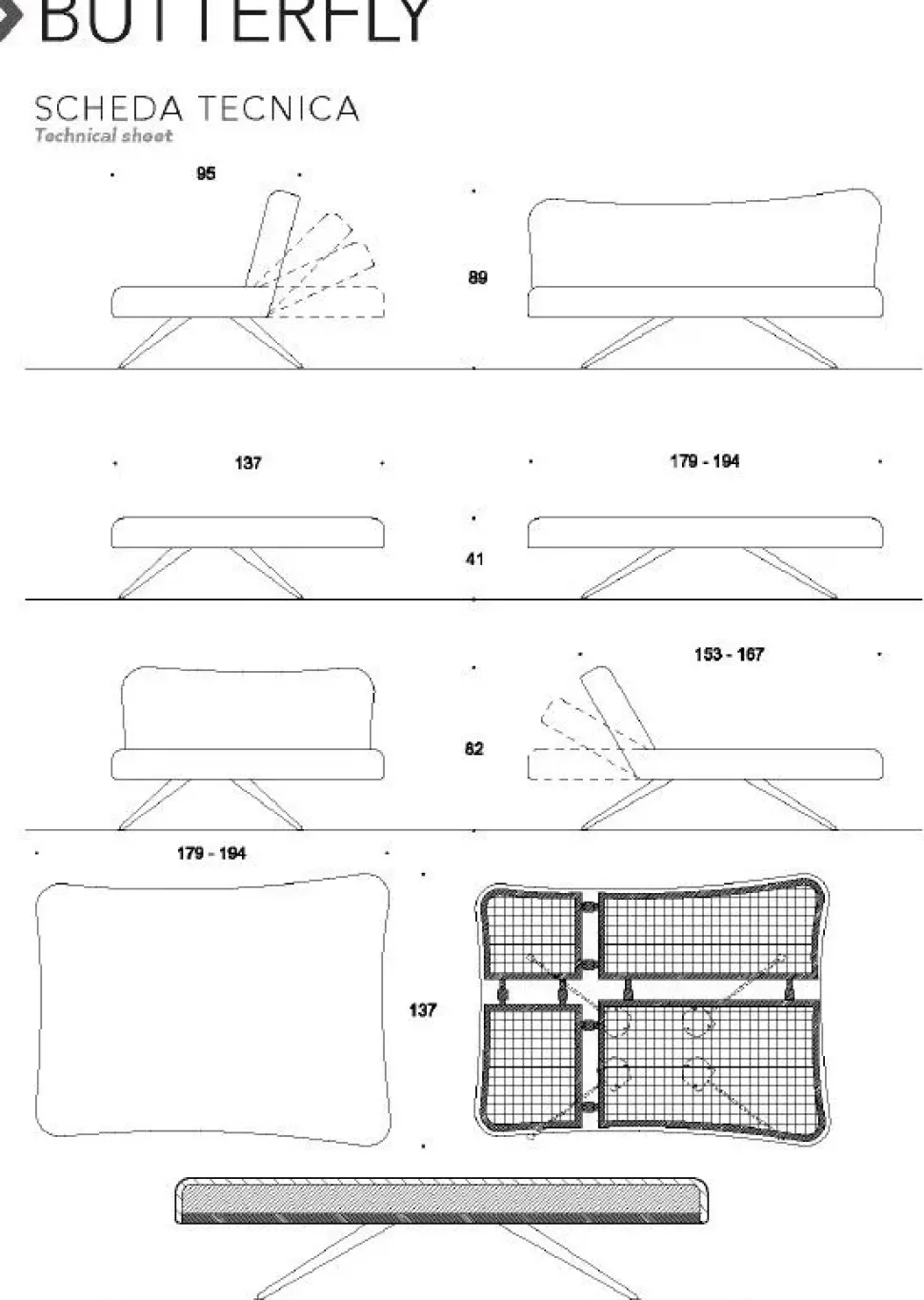 Divano Butterfly Family bedding ad un prezzo imperdibile
