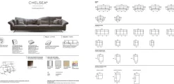 Divano Chelsea tessuto in poliuretano  Rosini in Offerta Outlet