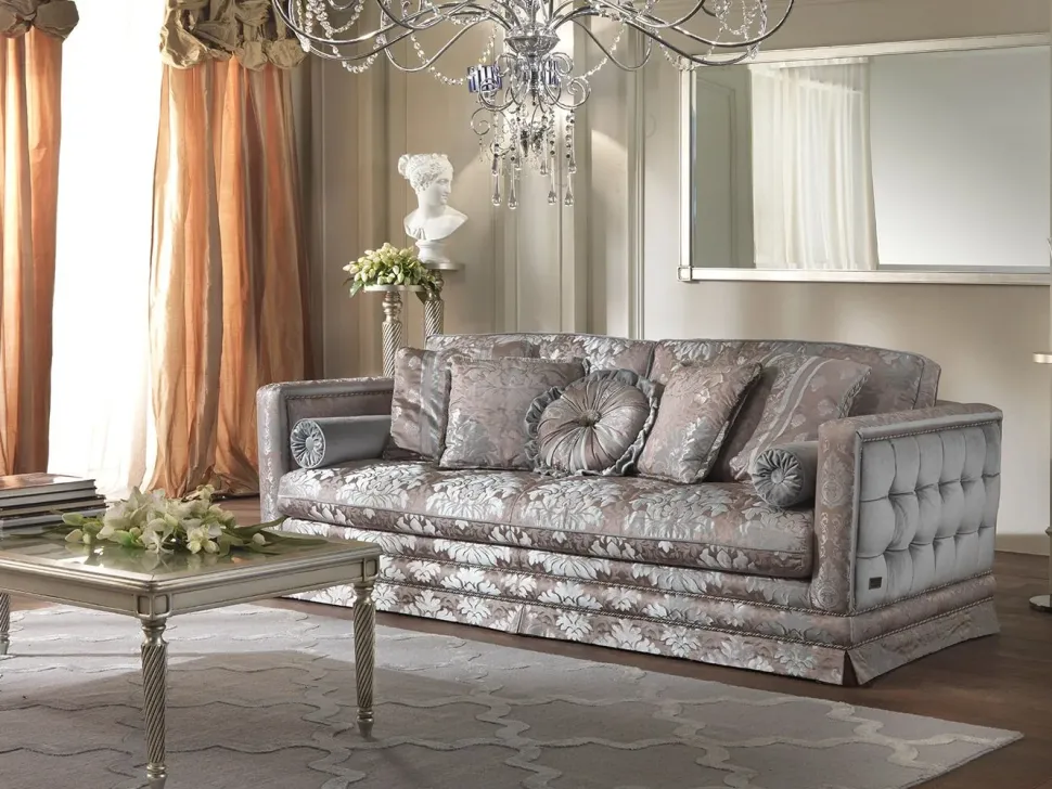 Divano Classico italiano seta e velluto Md work PREZZI OUTLET