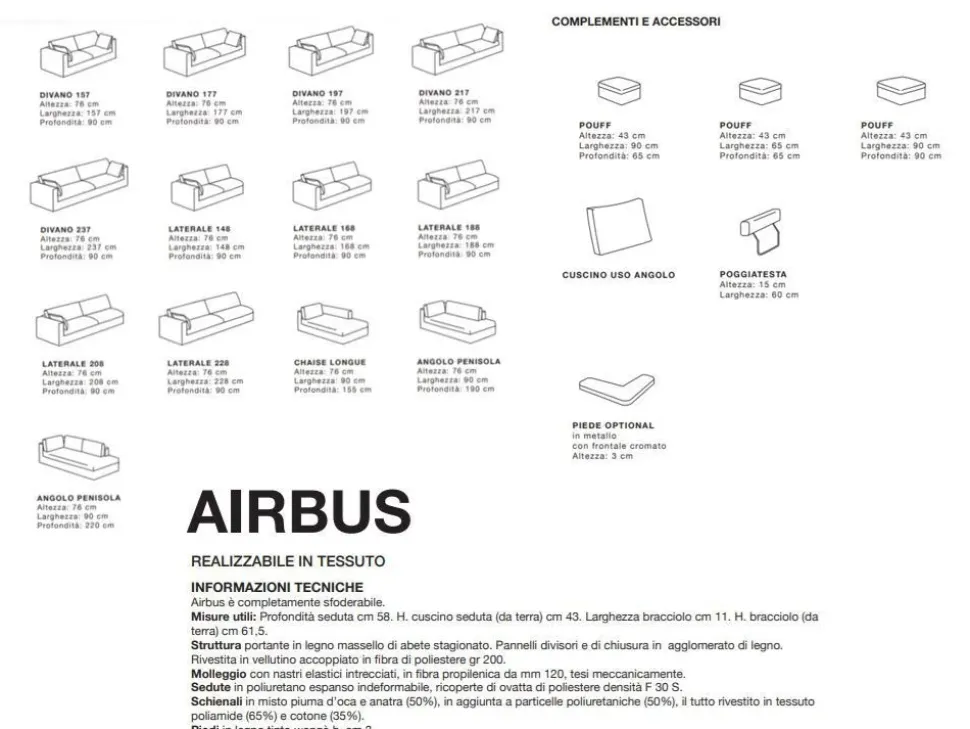 Divano con penisola Airbus Excò ad un prezzo vantaggioso