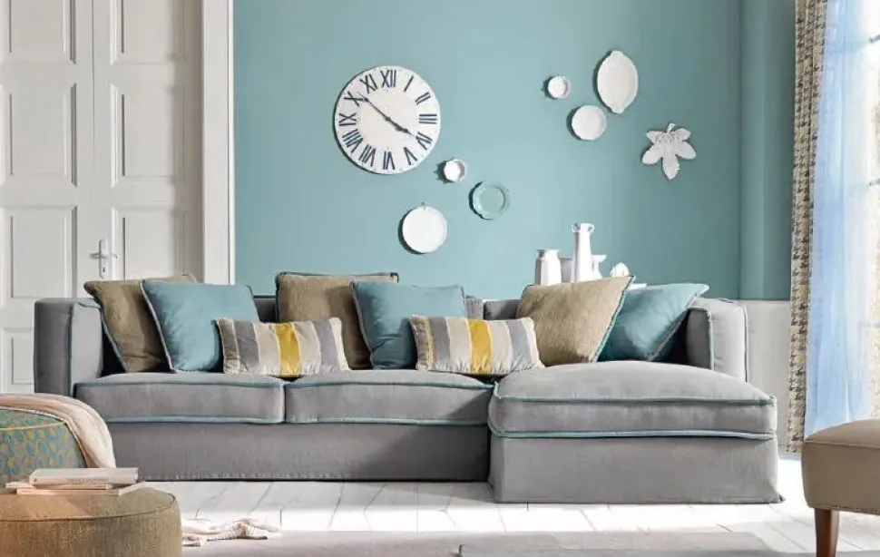 Divano con penisola Divano doppio strato piuma d oca Md work PREZZI OUTLET