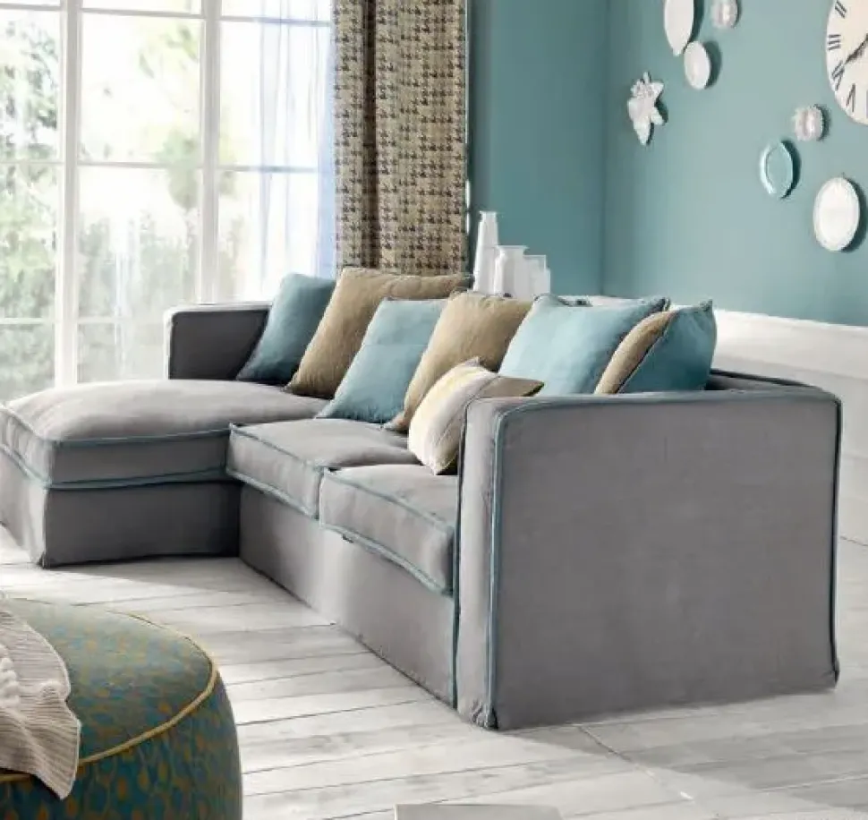 Divano con penisola Divano doppio strato piuma d oca Md work PREZZI OUTLET