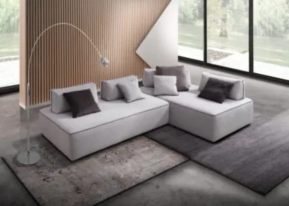Divano con penisola Divano modulare piuma alta qualita italy Md work OFFERTA OUTLET