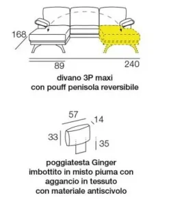 Divano con penisola Ginger Salvetti in Offerta Outlet